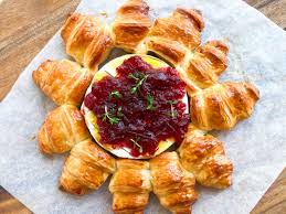 Chicken, brie, cranberry sauce croissant
